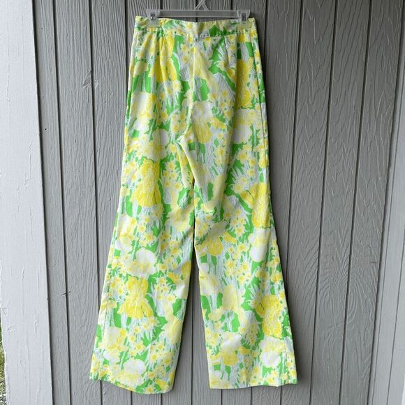 Vintage 60s/70s Lilly Pulitzer Floral Wide-Leg Pants, High-Waist - Picture 3 of 12